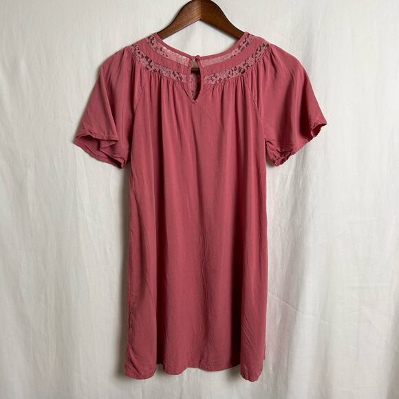 Old Navy Girls Dress Large 10-12 Pink‎ Lace Lightweight Tea Shift Dress - Picture 5 of 6